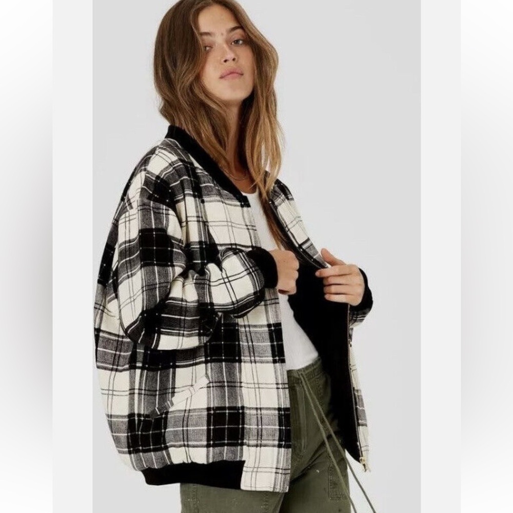 Free People/Jen’s Pirate Booty Collab Plaid Bomber Jacket
